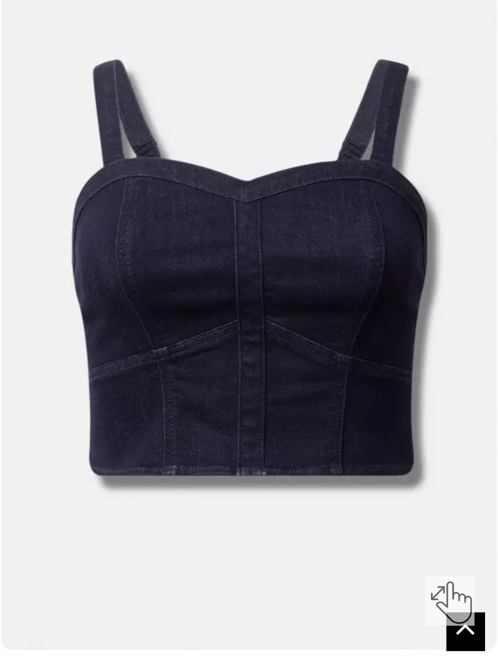 torrid dark indigo denim bustier crop top
